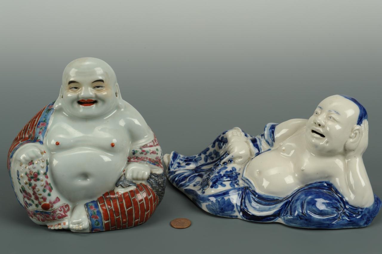 Lot 401: Two Chinese Porcelain Buddha Figures