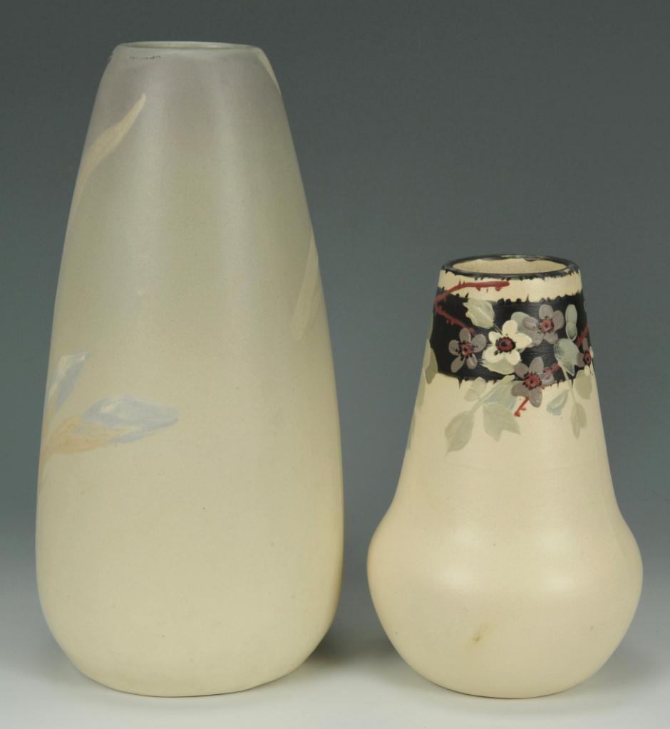Lot 412: 2 Weller Art Pottery Floral Vases