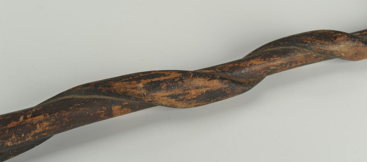 Lot 438: 2 East TN Folk Art Carved Snake Canes
