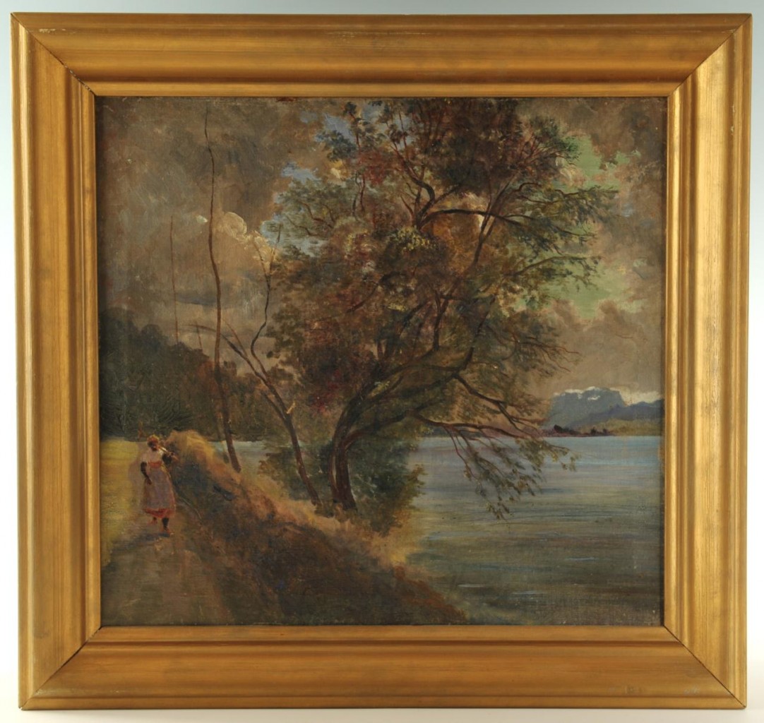 Lot 43: Southern School, landscape with African American f