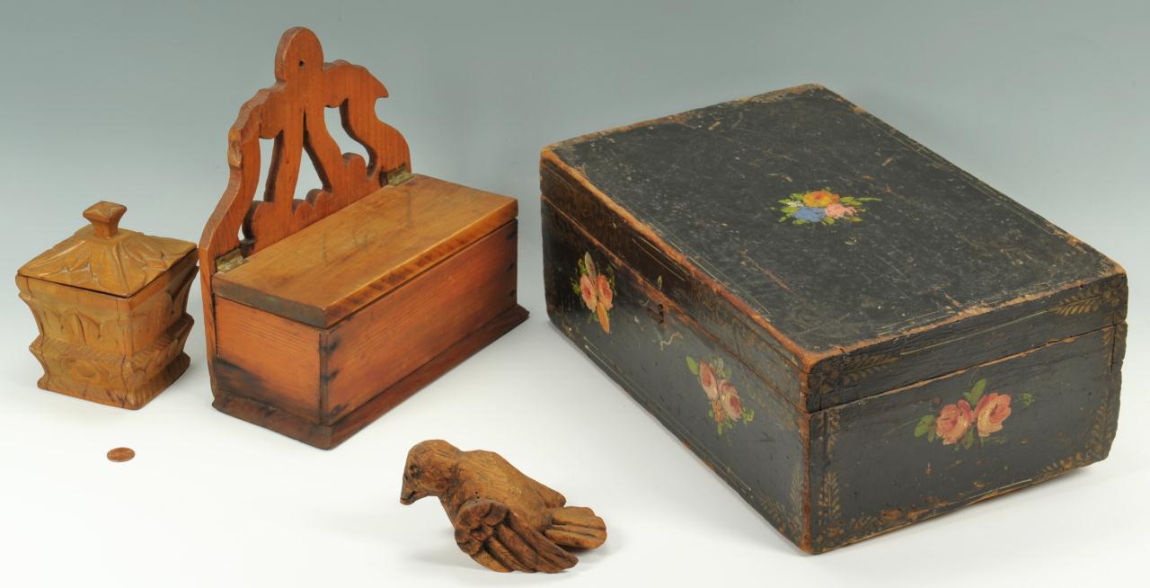 Lot 441: Grouping of Decorative Wood Items, 4 total