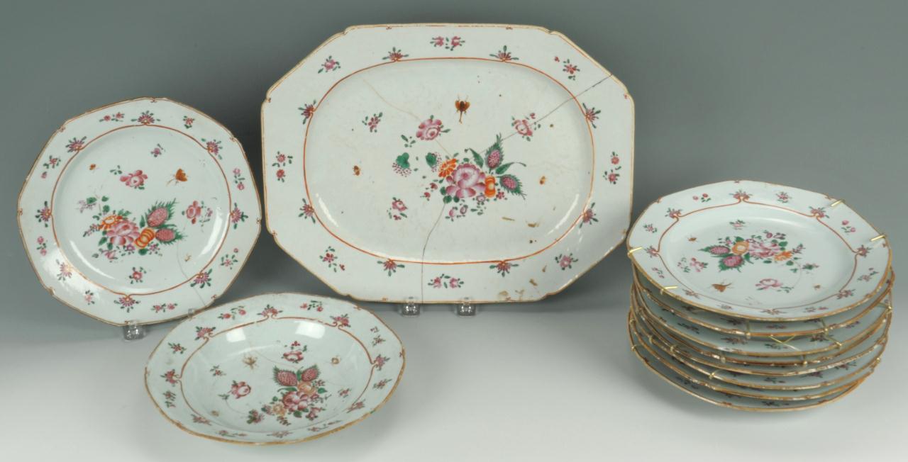Lot 447: 18th C. Chinese Export Famille Rose Porcelain, 11