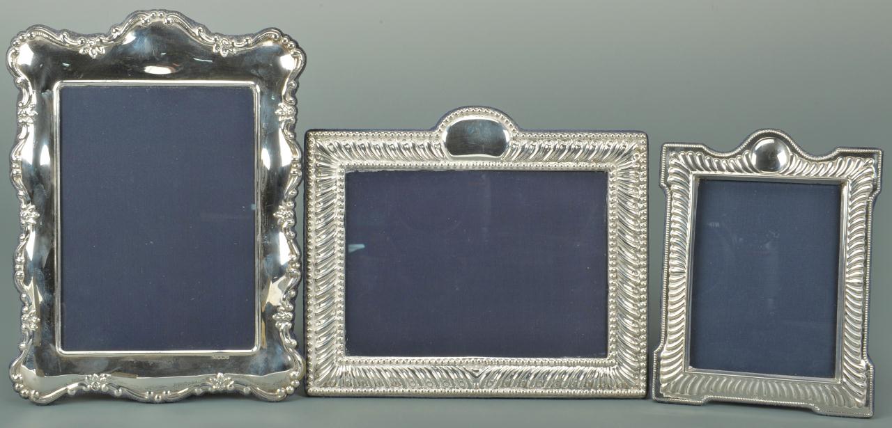 Lot 470: 3 English Sterling Silver Photo Frames