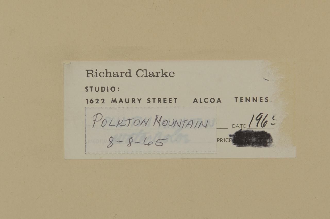 Lot 47: Richard Clarke watercolor, Polkton Mountain