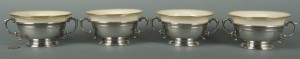 Lot 480: 4 Dominick & Haff Sterling Bouillon Cups w/ Liners