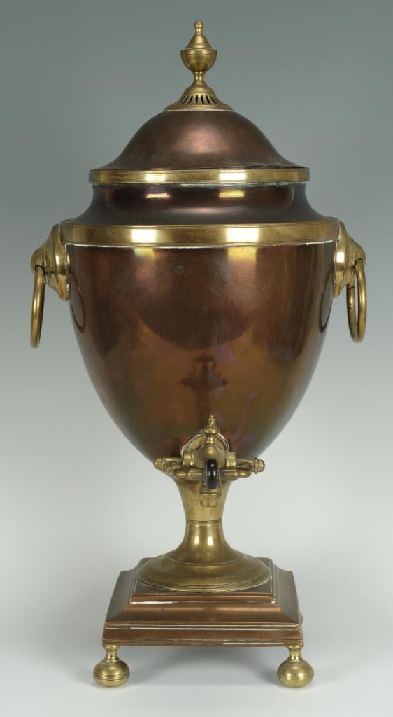 Lot 492: Copper and Brass Plated Urn