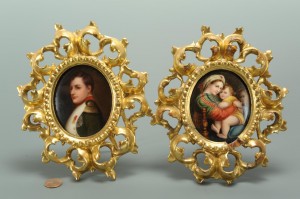 Lot 495: 2 porcelain miniatures: Napoleon and Madonna with