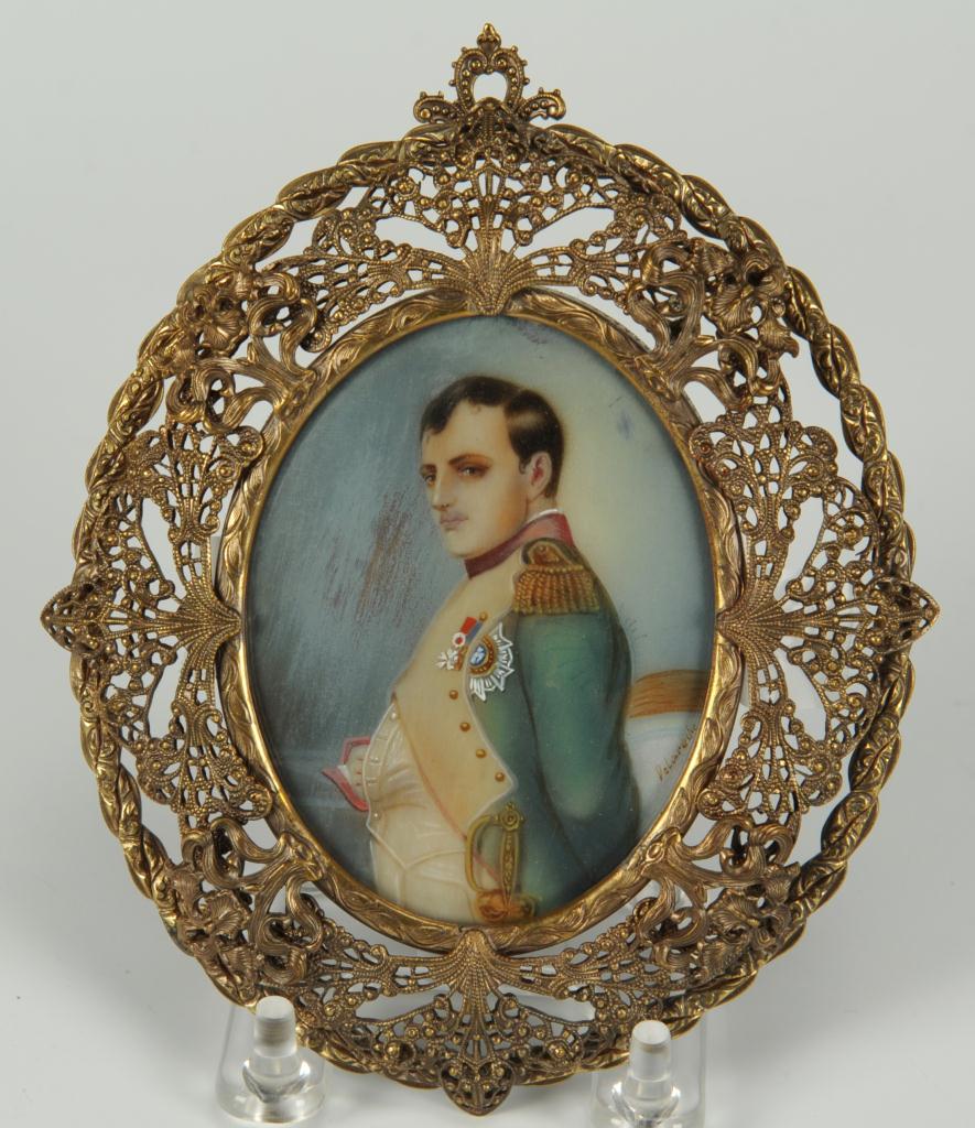 Lot 496: 4 Miniature Portraits inc. Napoleon, Mary Stuart