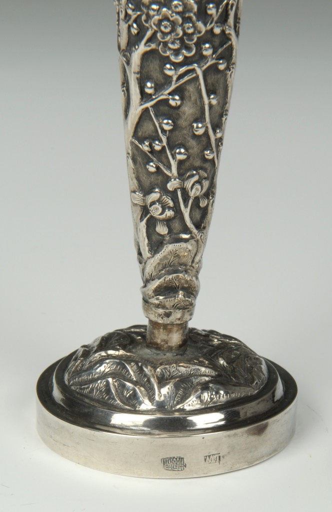 Lot 4: Chinese silver bud vase