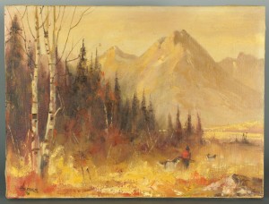 Lot 501: Ellen Goodale, Alaska Landscape oil on canvas