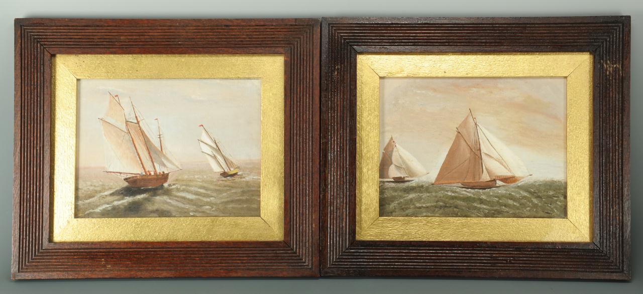Lot 509: Pair of 19th century maritime paintings