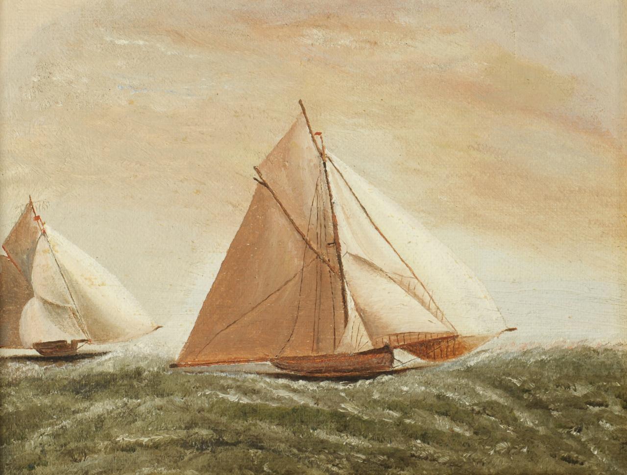 Lot 509: Pair of 19th century maritime paintings