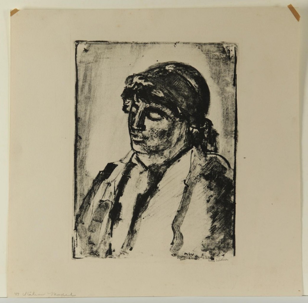 Lot 513: Max Weber Woodcut, Italian Model
