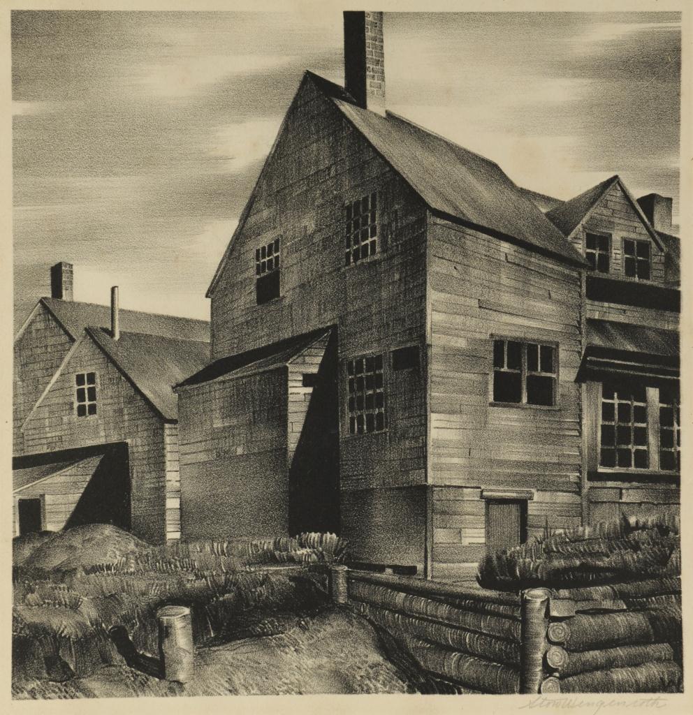 Lot 514: Stow Wengenworth Lithograph, Deserted House
