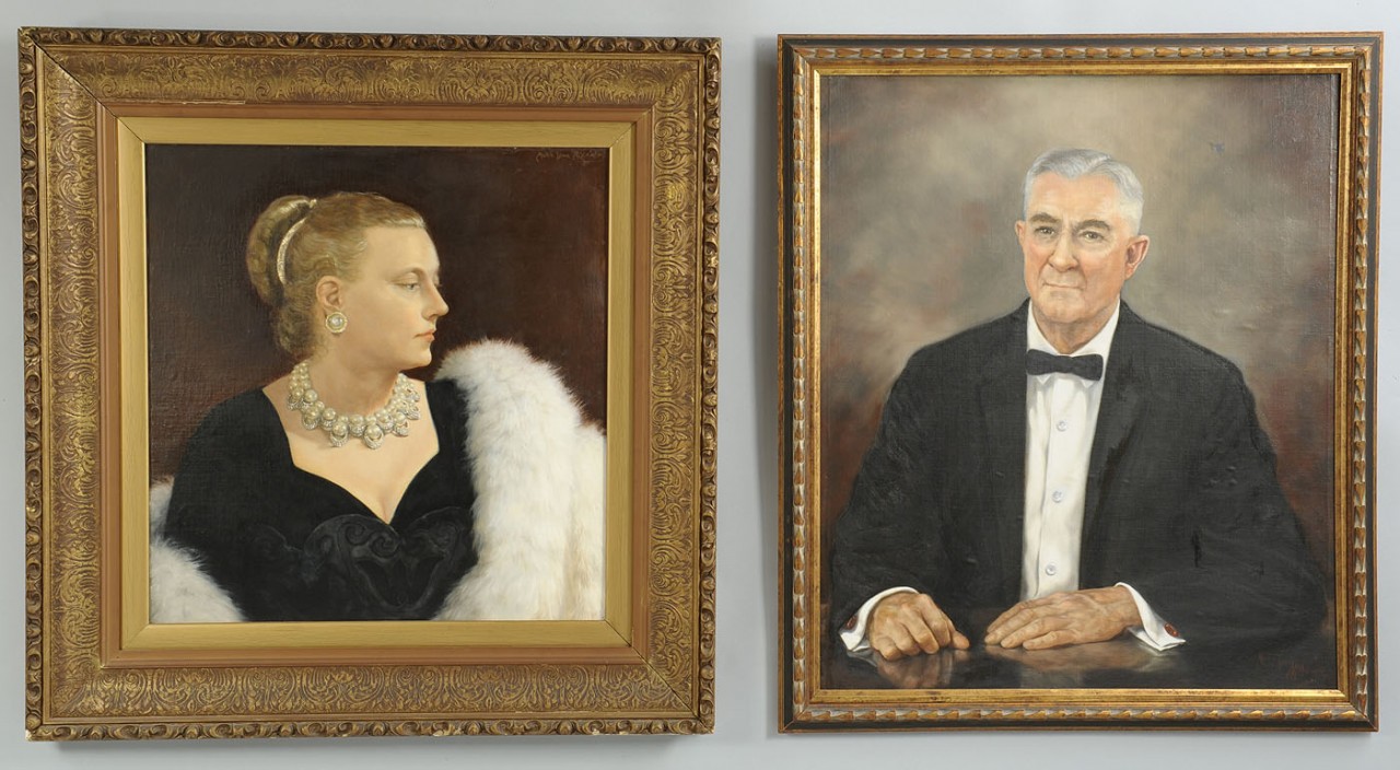 Lot 523: Mallie McAninch, portraits of Wm. and Alice Leigh