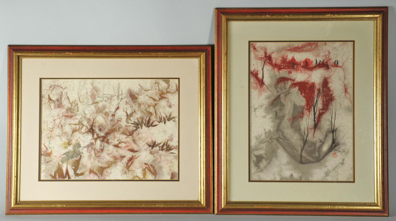 Lot 526: Pang Tseng Ying, Pair of Paintings