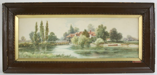 Lot 527: English Landscape Watercolor, S. Sinclair