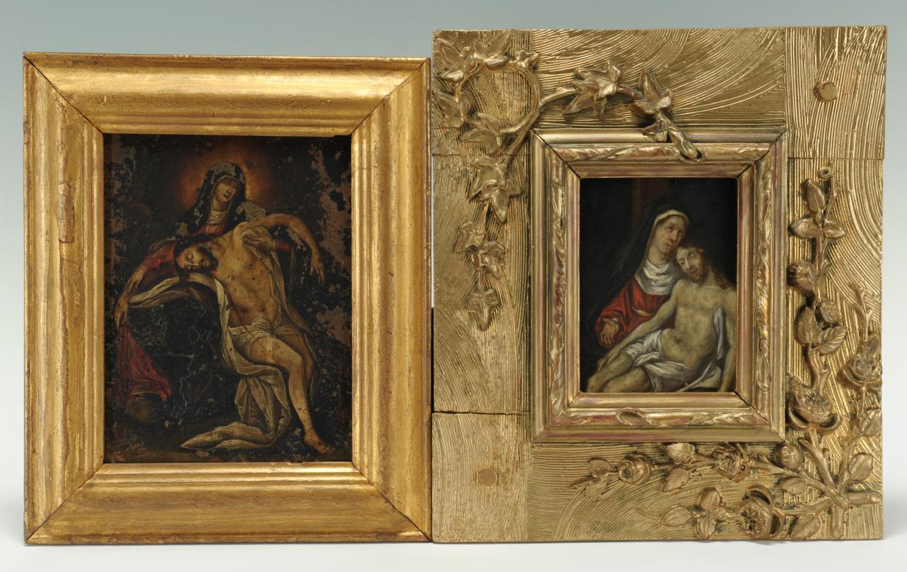 Lot 530: 2 Italian School paintings on copper, The Pieta