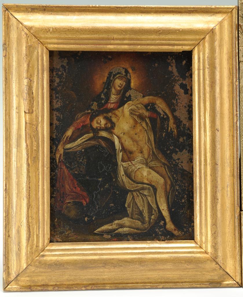 Lot 530: 2 Italian School paintings on copper, The Pieta