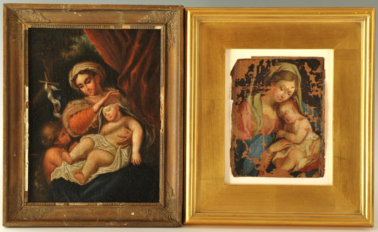 Lot 533: 2 Madonna and Child paintings, 19th c.