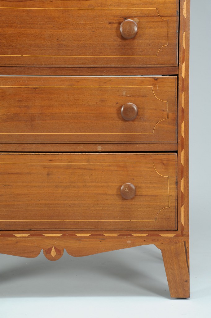 Lot 547: Diminutive Southern Inlaid Chest of Drawers