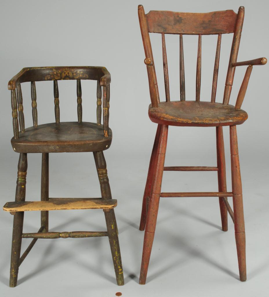 Lot 548: Two 19th Century Paint Decorated Child's Chairs