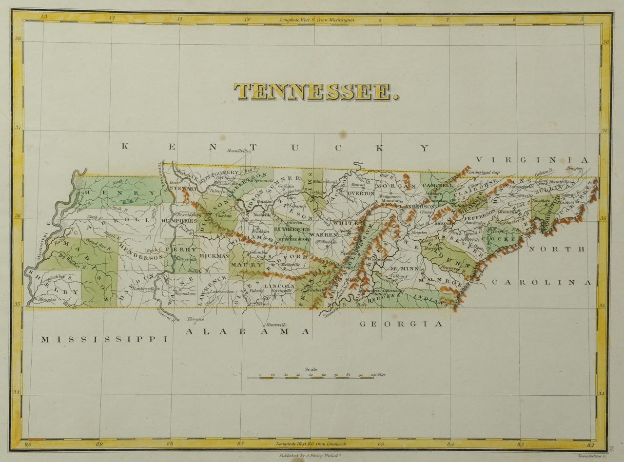 Lot 55: Two 19th c. Maps, Tennessee & Kentucky