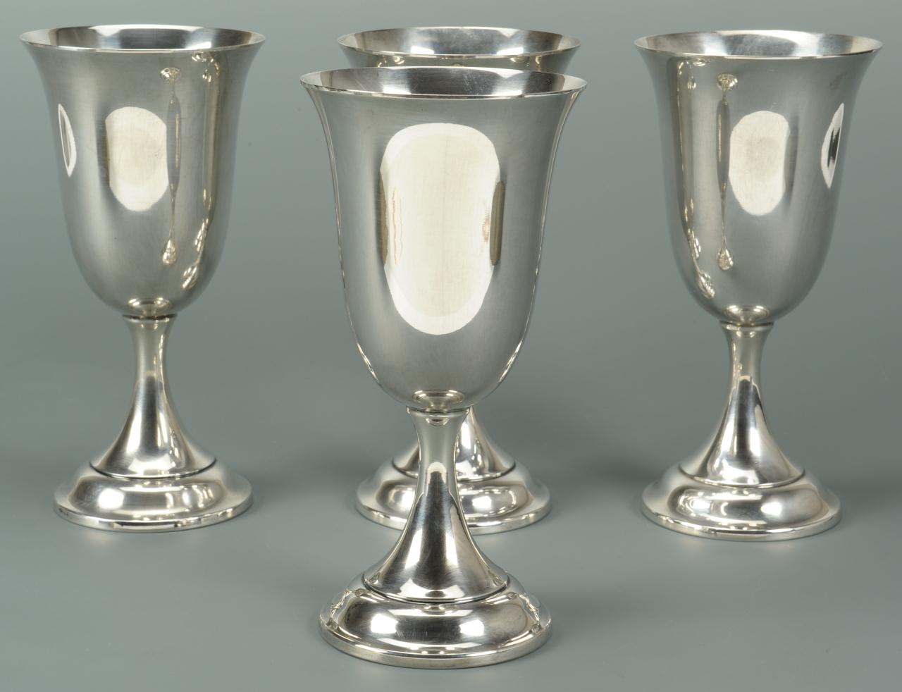 Lot 573: Set of 4 Sterling Water Goblets