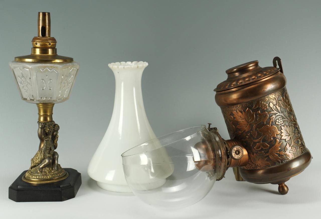 Lot 592: Two Oil Lamps, Angle lamp and Atterbury
