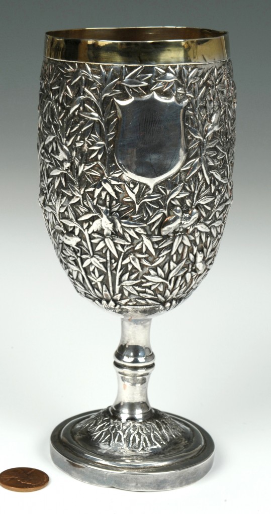 Lot 5: Chinese Export Silver-Gilt Goblet
