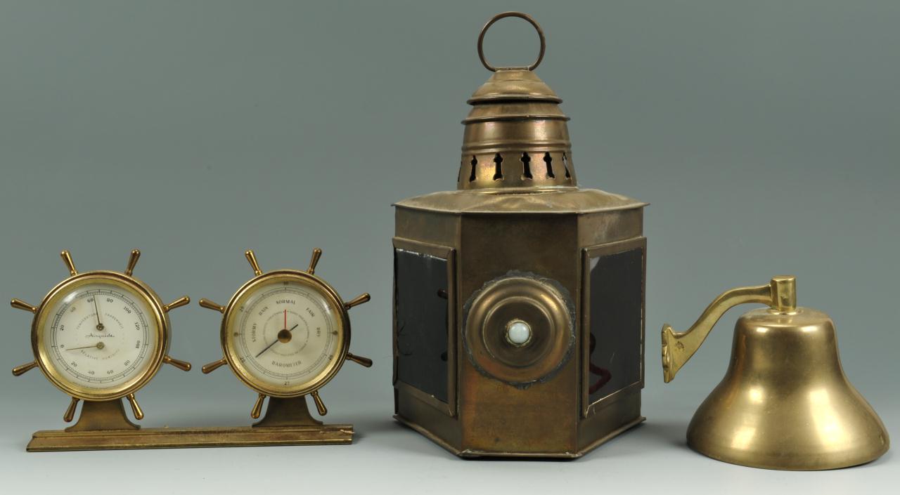 Lot 606: 3 Nautical Brass Desk Items