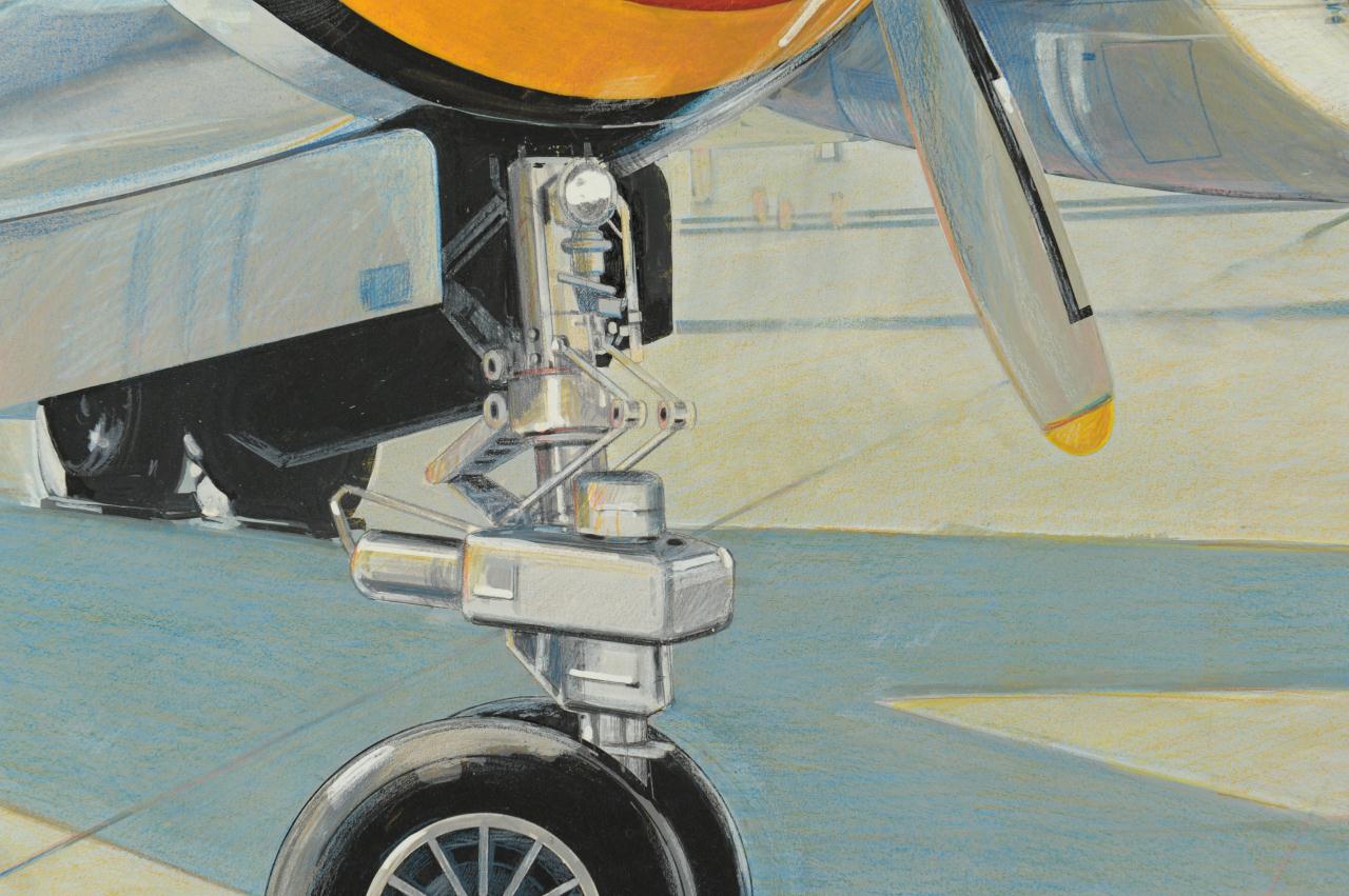 Lot 621: Three James Caulfield WWII Plane Paintings