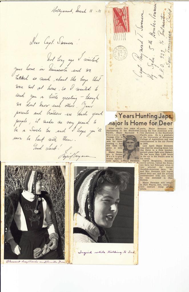 Lot 628: Ingrid Bergman signed Letter & Photos