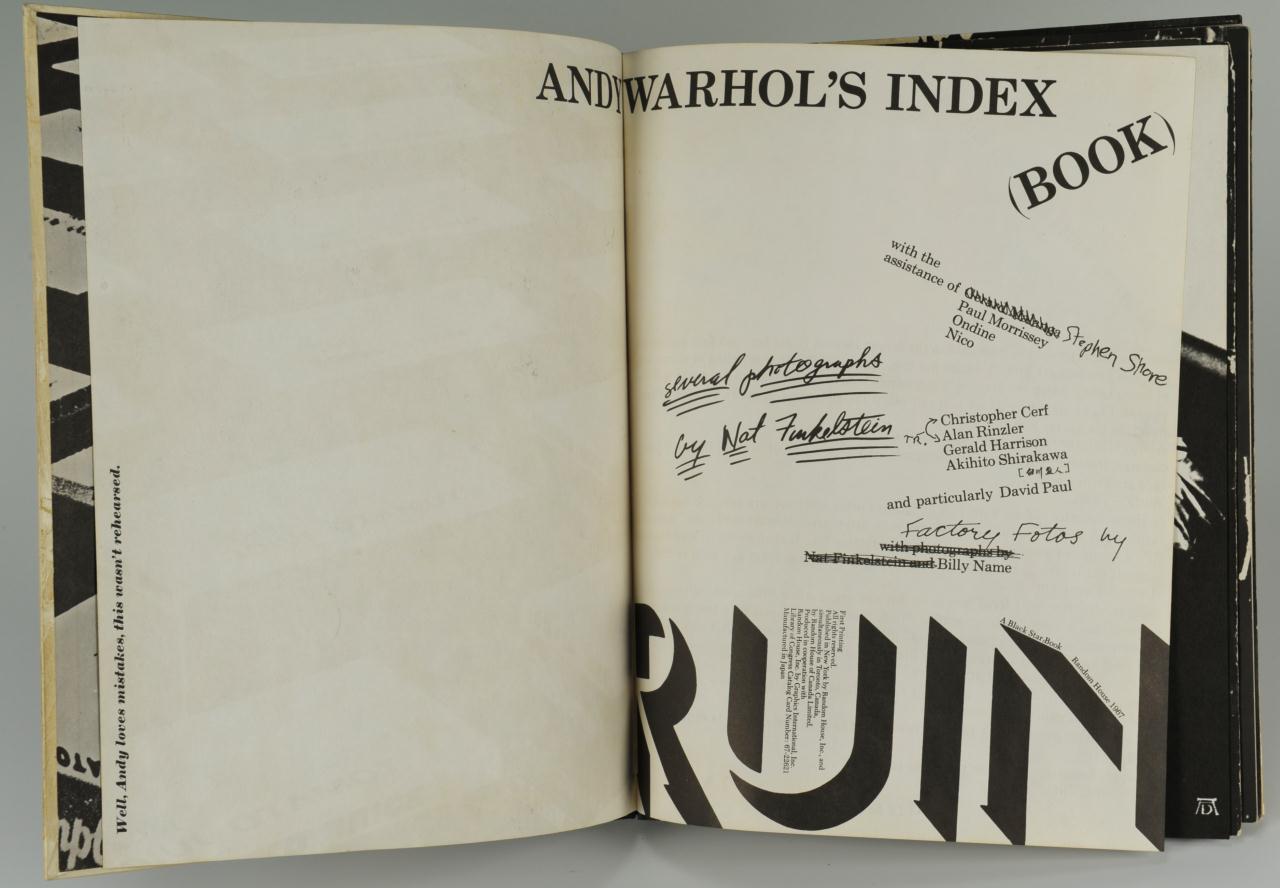 Lot 640: Andy Warhol's 1967 Index Book Pop Up