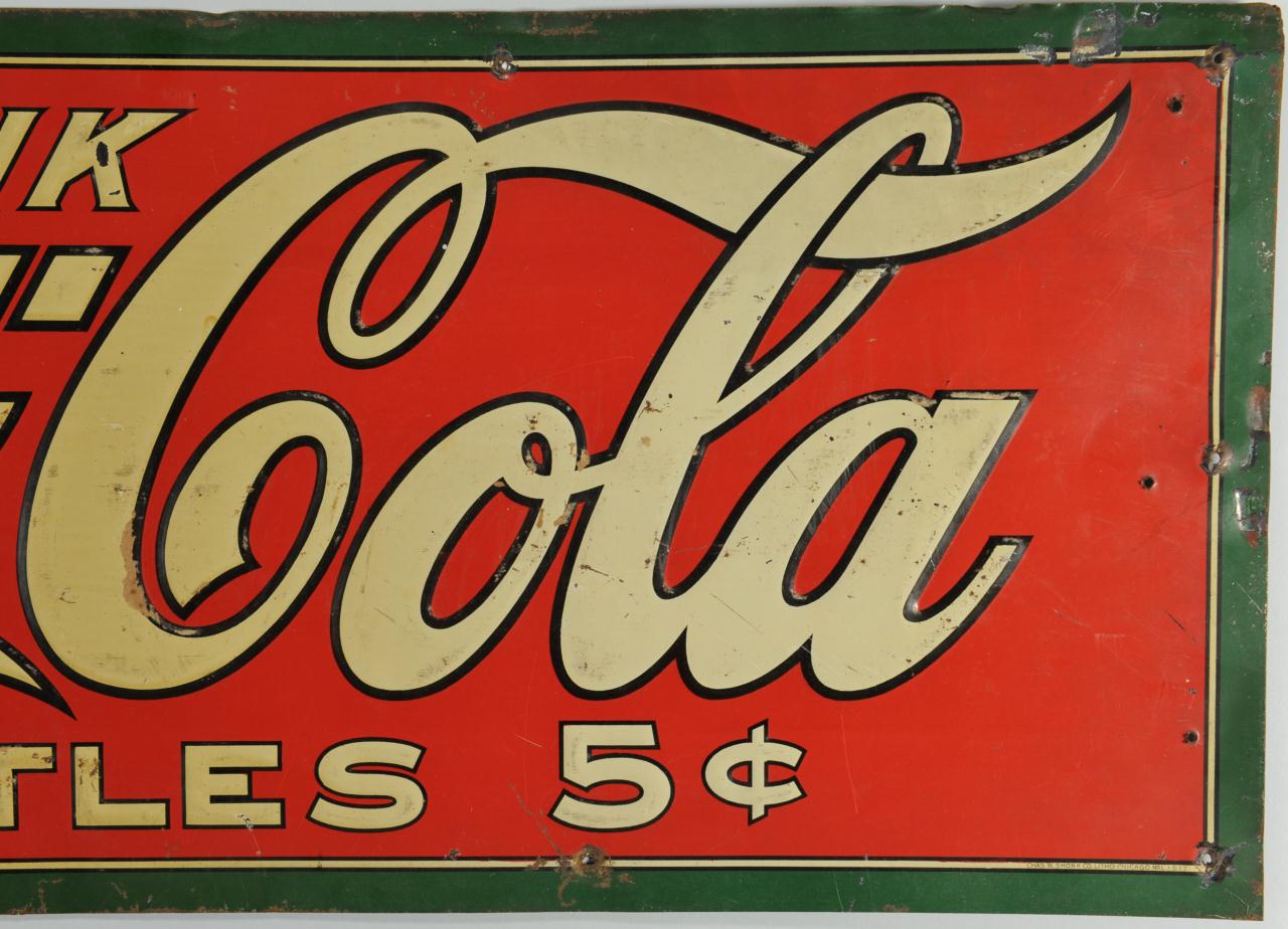 Lot 643: Circa 1915 Coca-Cola Embossed Sign