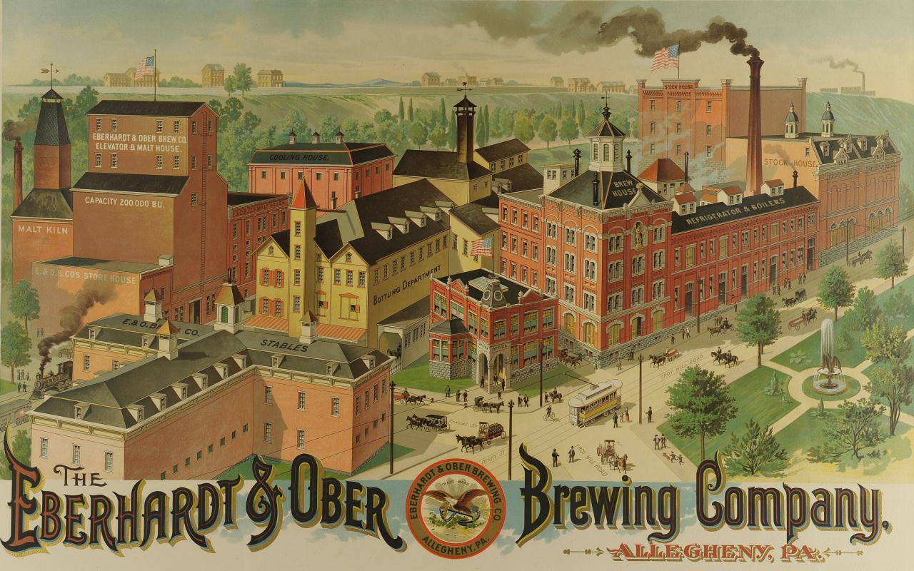 Lot 647: Eberhardt & Ober Brewing Co Lithograph Poster