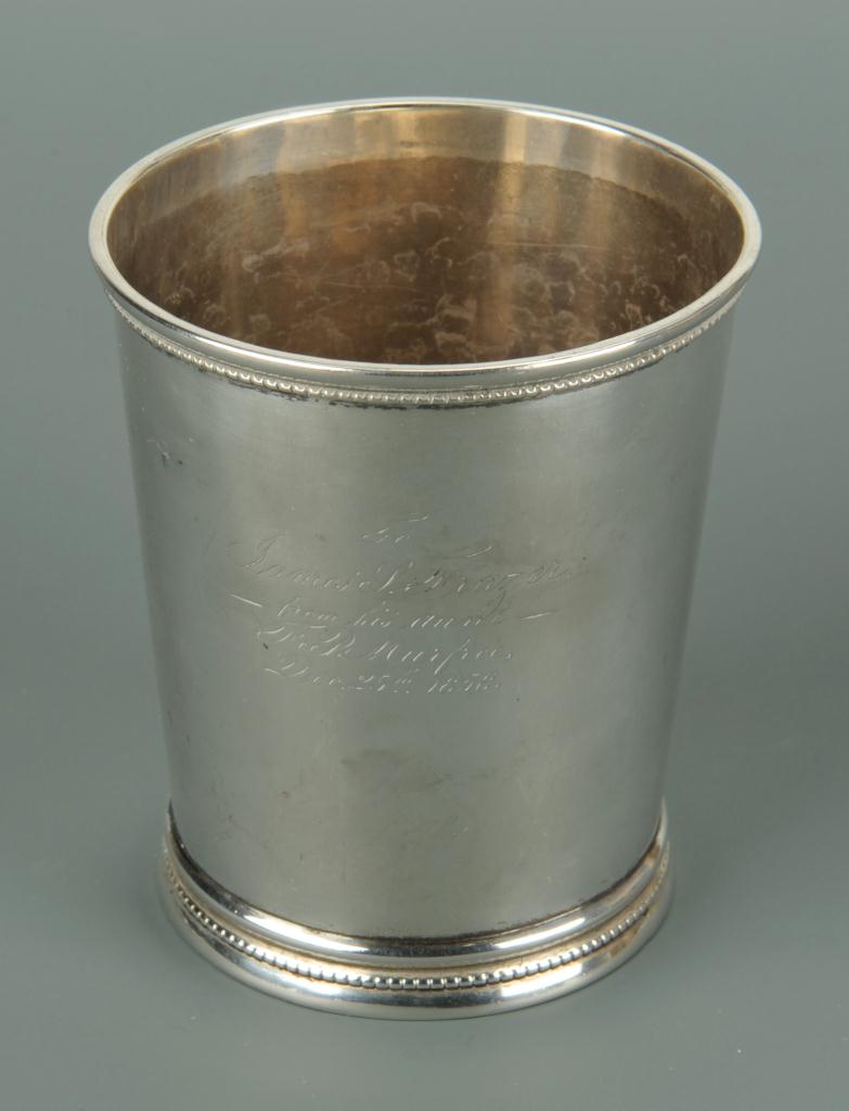 Lot 64: Tennessee Coin Silver Julep Cup, Frazer Family