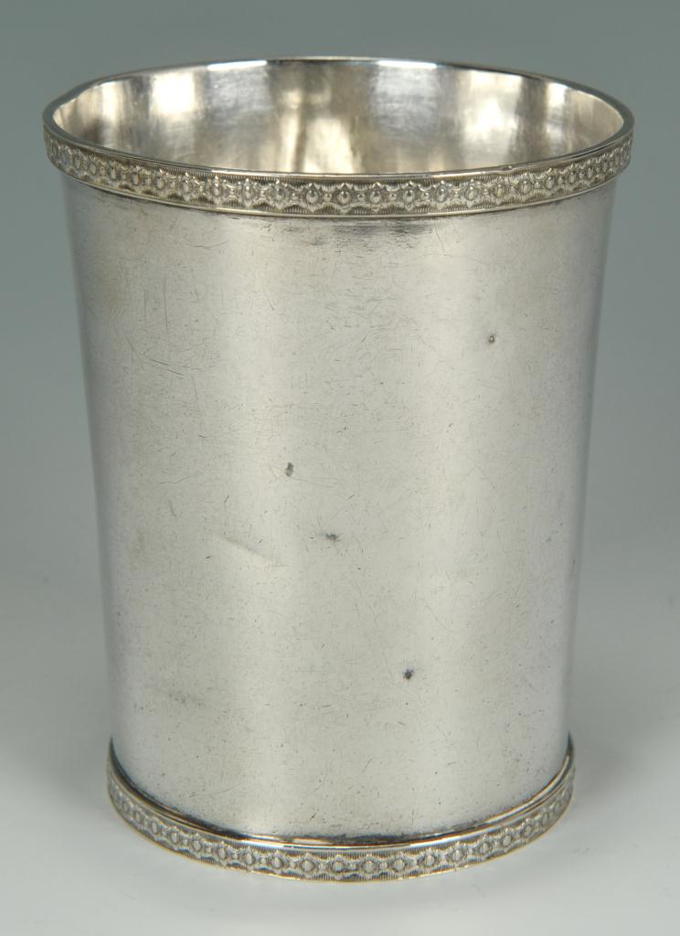 Lot 65: J. Kitts coin silver cup, Tobacco Premium