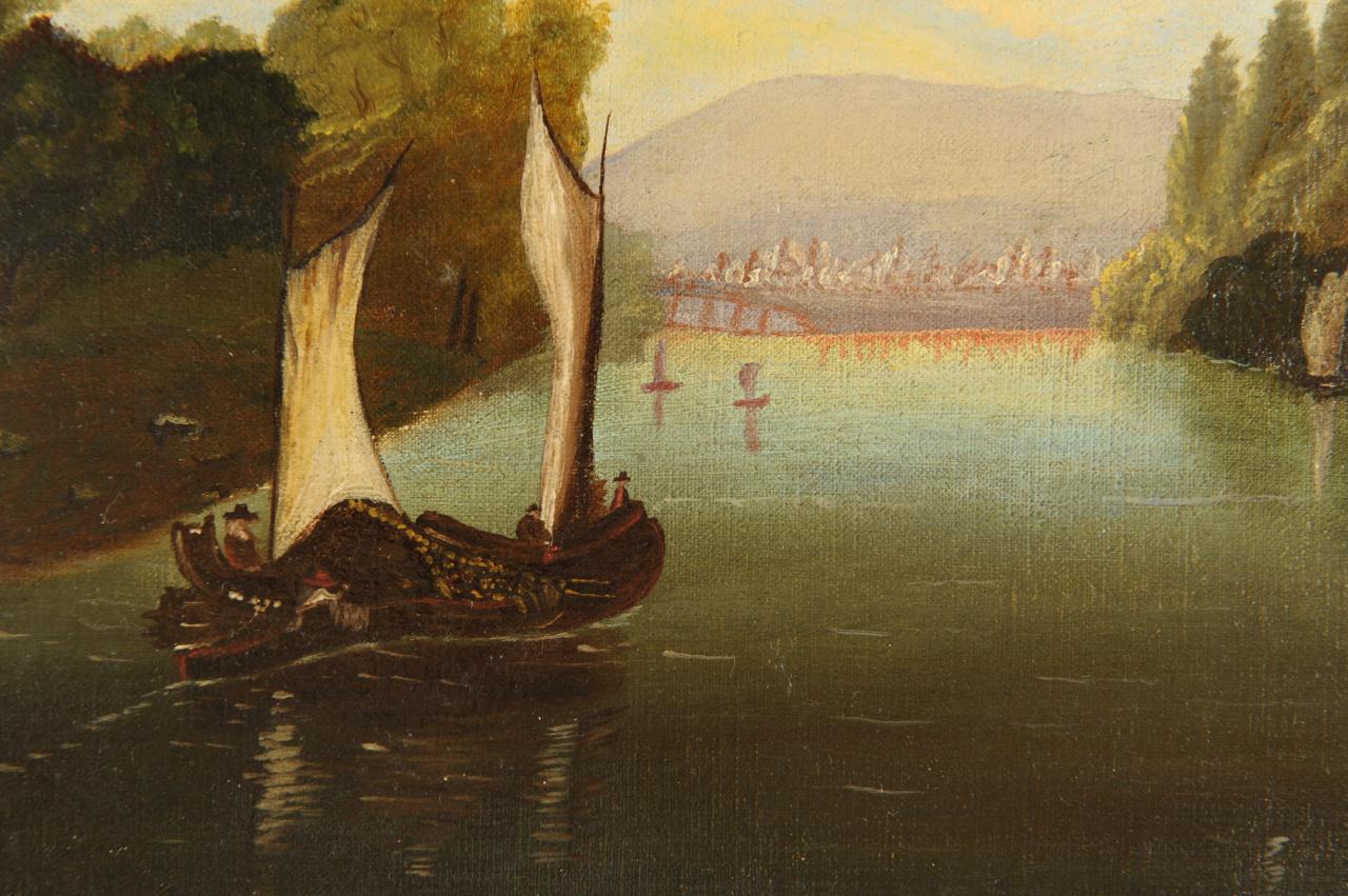 Lot 666: Hudson River School Oil on Canvas