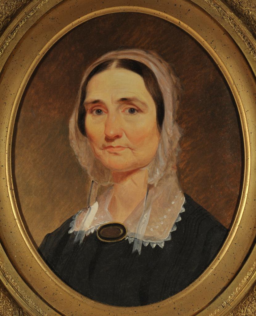 Lot 668: American School, Oval Portrait of a Lady, 19th c.