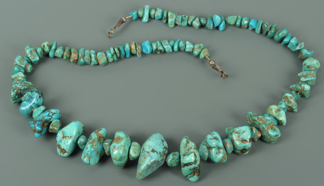 Lot 677: Large Navajo Turquoise Nugget Necklace