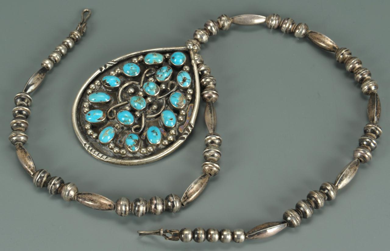 Lot 680: Navajo and Mexican silver jewelry, 4 pcs