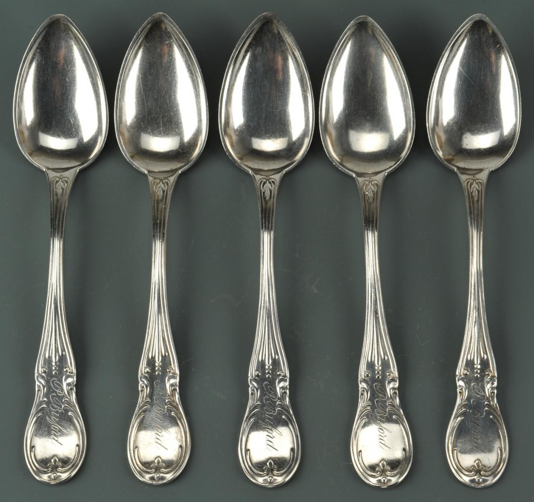 Lot 68: 5 KY Coin Silver Spoons by P. Poindexter