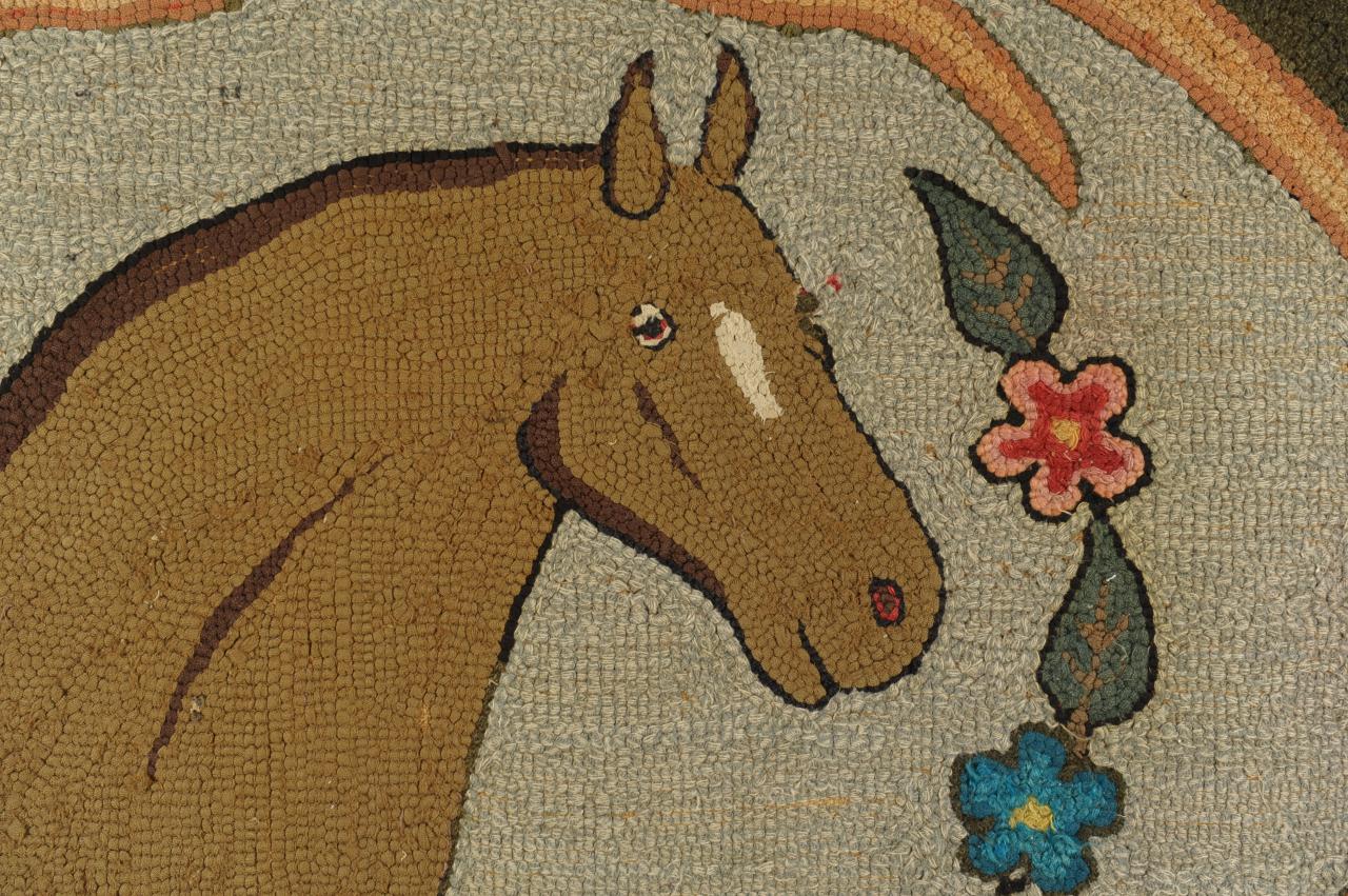 Lot 699: Hooked Rug with Horse