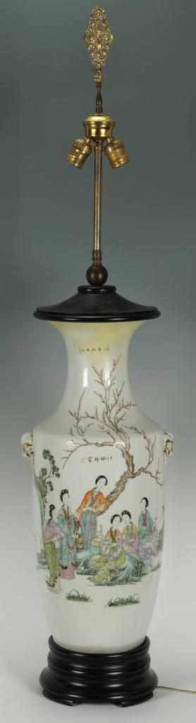 Lot 710: Chinese Famille Rose Porcelain Floor Vase