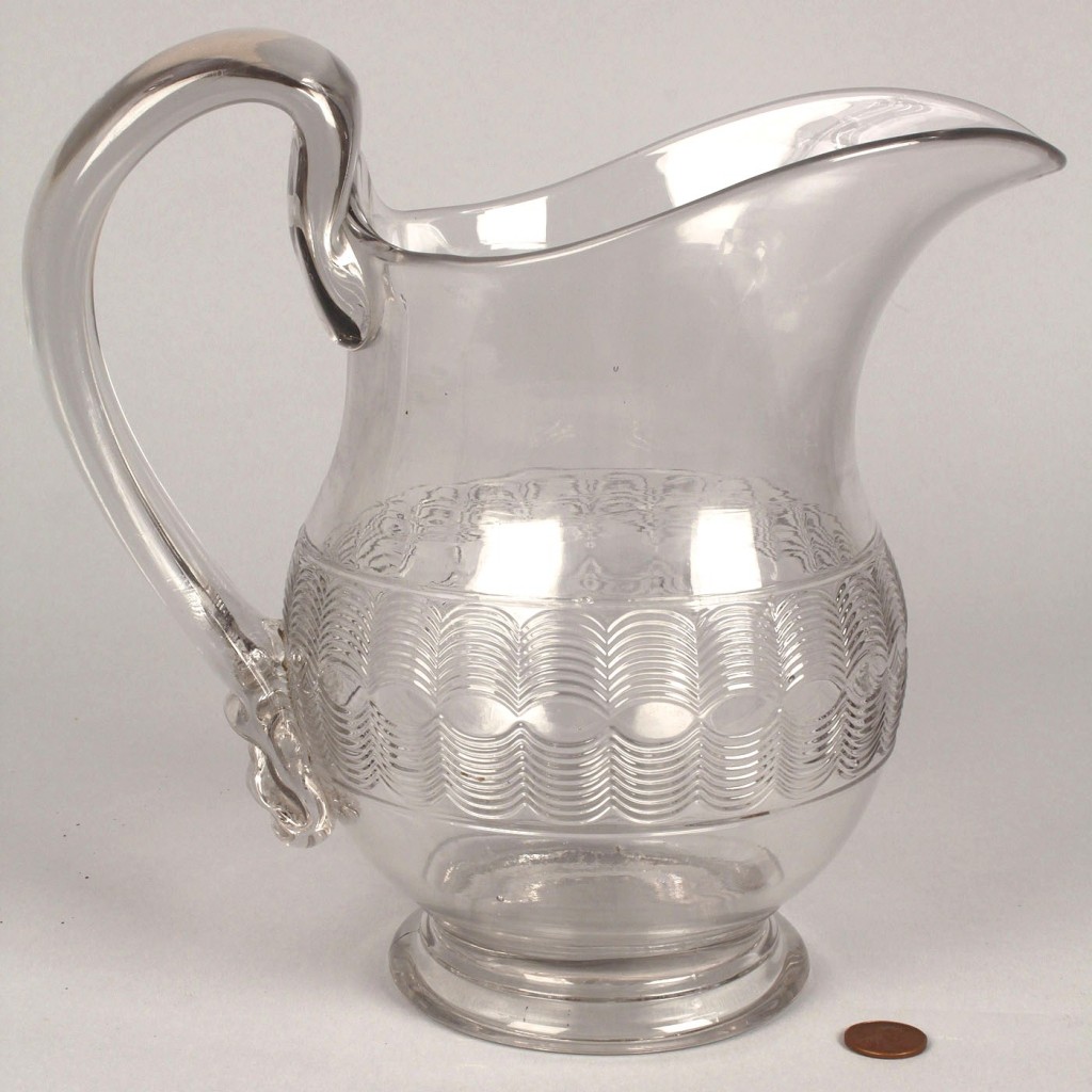 Lot 719: New England Glass Water pitcher