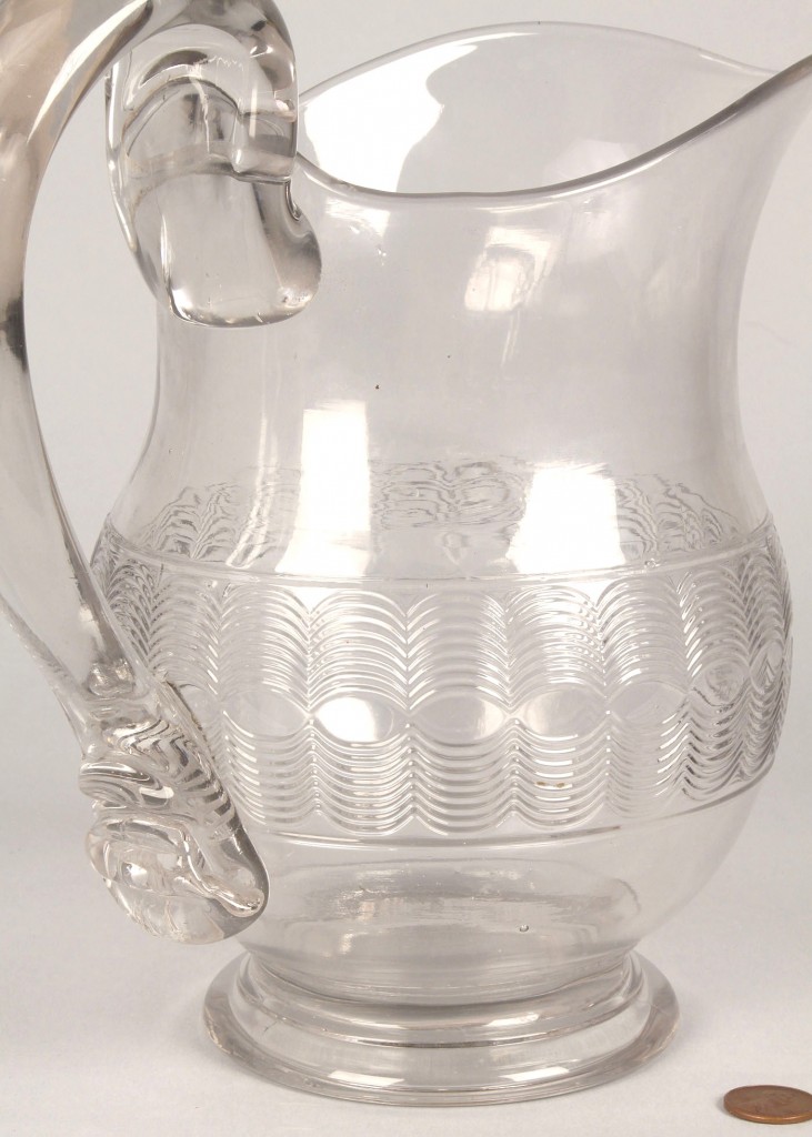 Lot 719: New England Glass Water pitcher