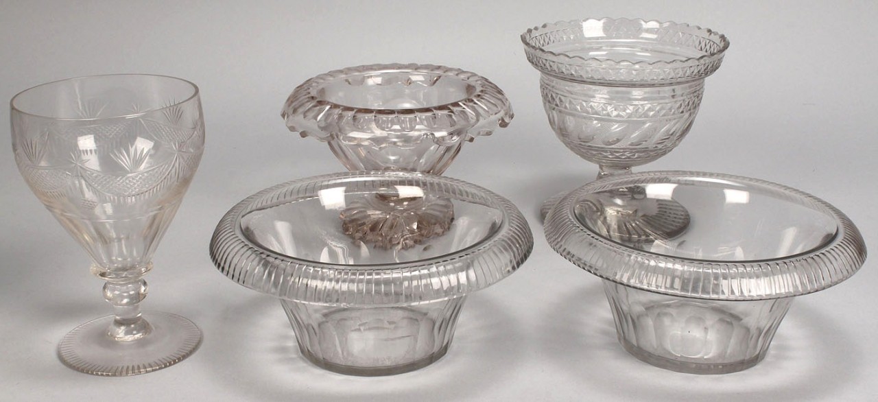 Lot 720: Lot of cut glass bowls, goblets, compotes