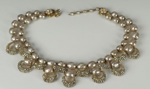 Lot 733: Miriam Haskell Pearl and Rhinestone Necklace