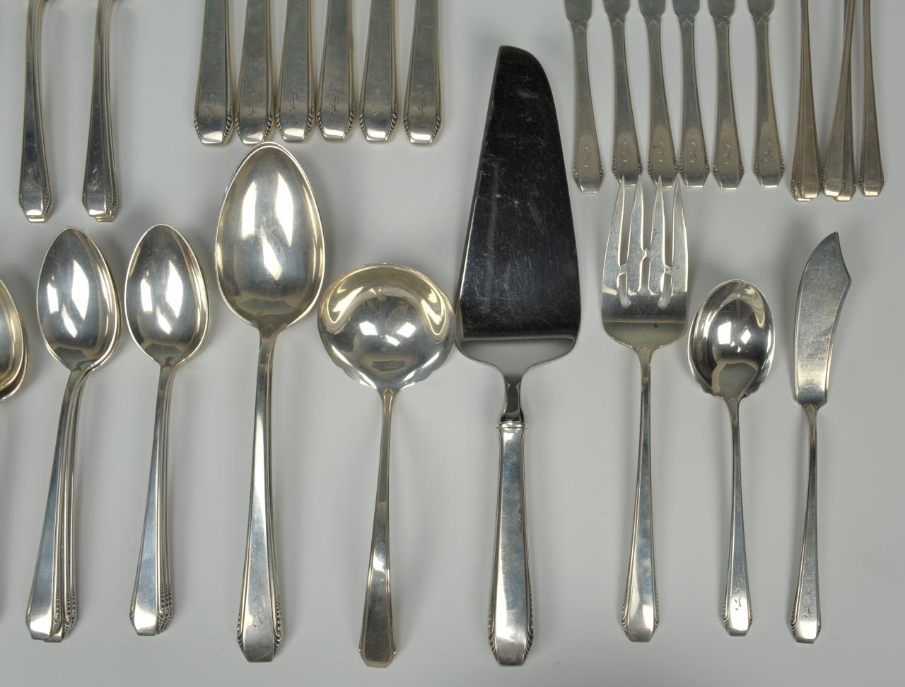 Lot 740: Towle "Cascade" Sterling Flatware, 55 pieces